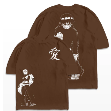 Camiseta Oversized Unissex Gaara x Rock Lee